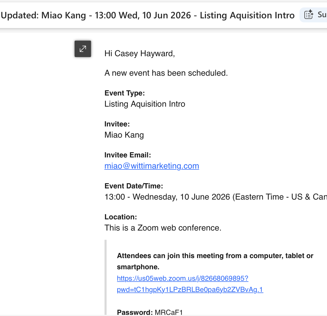Booked meeting confirmation 1