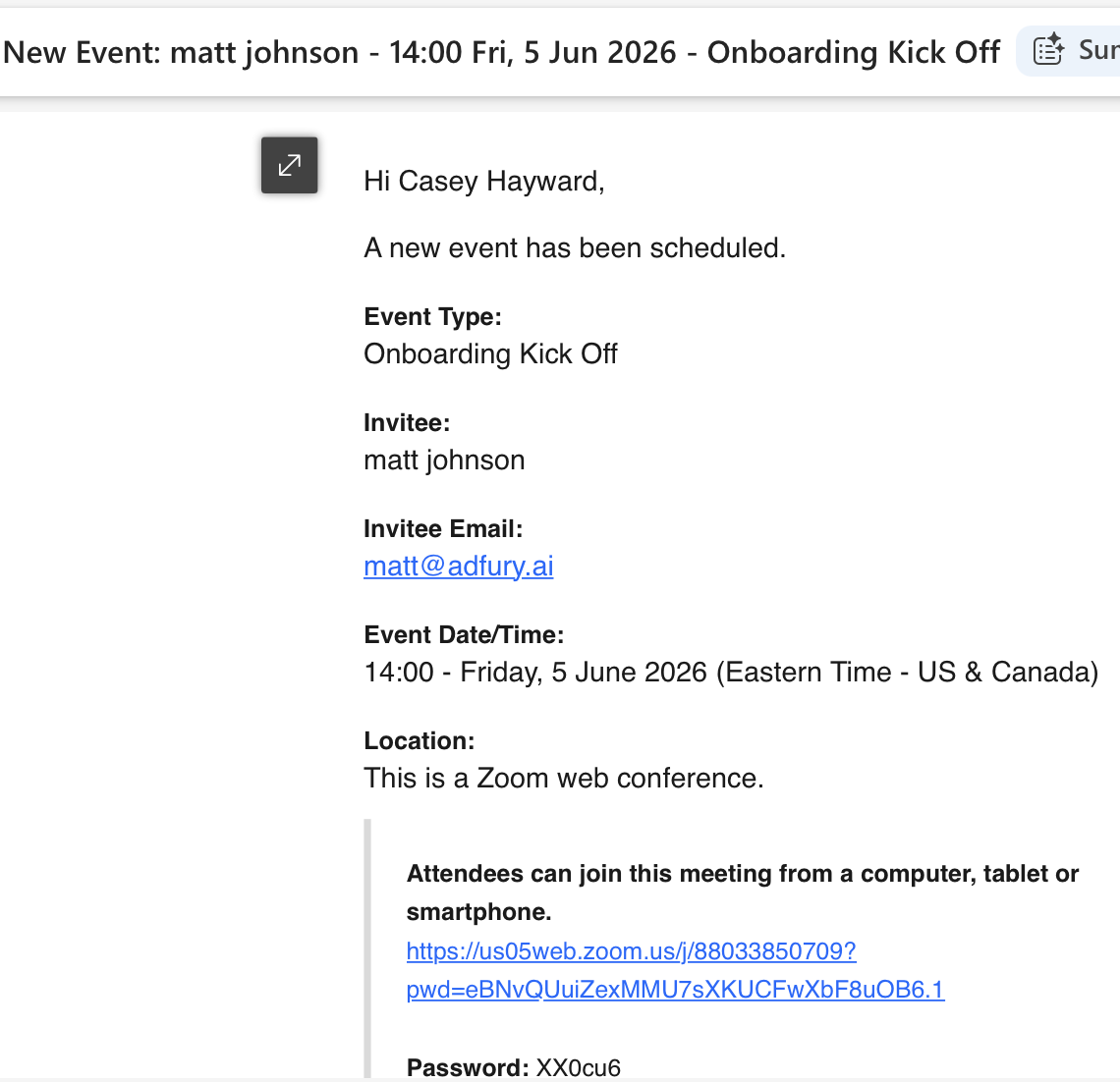 Booked meeting confirmation 5