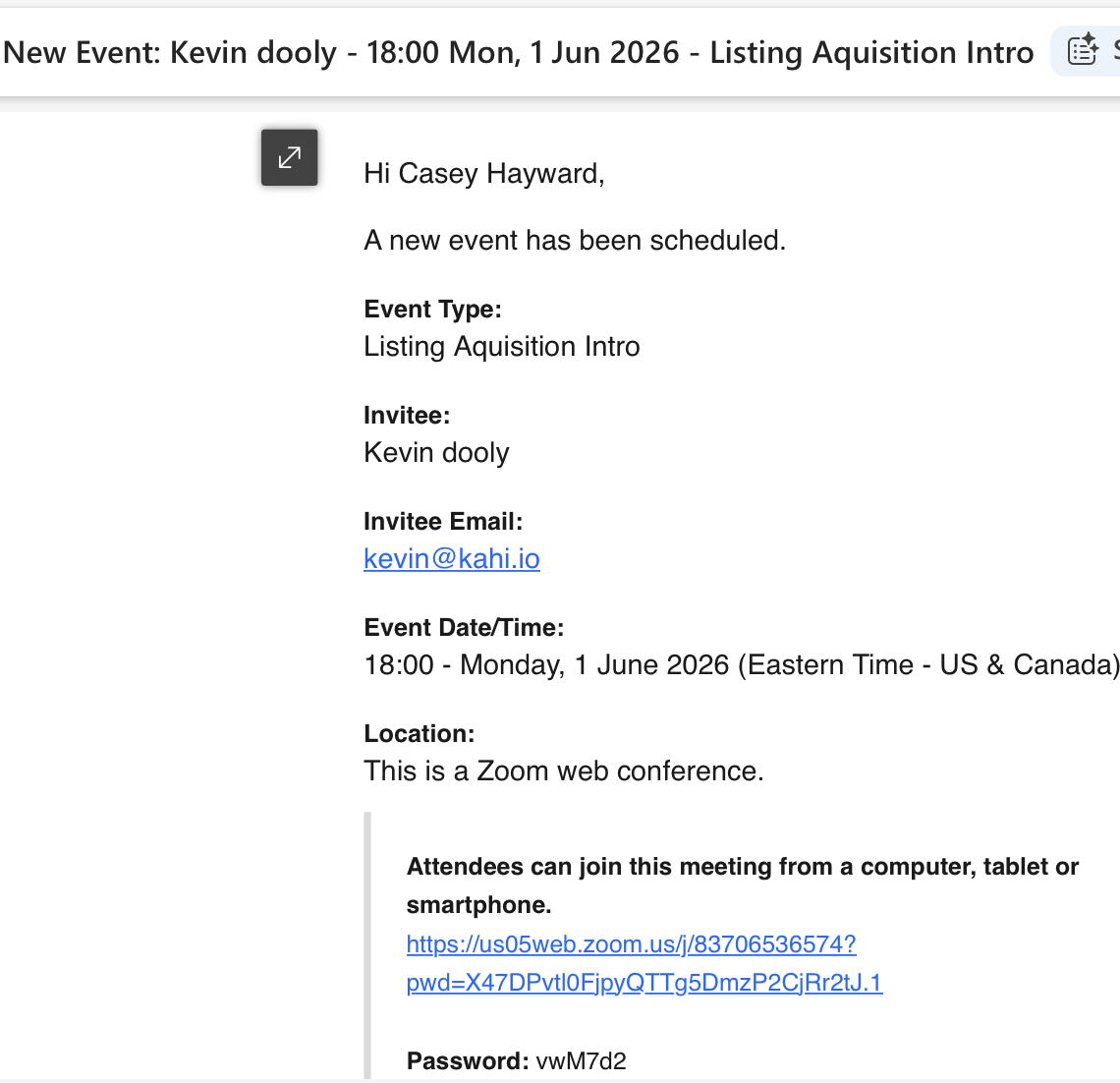Booked meeting confirmation 6